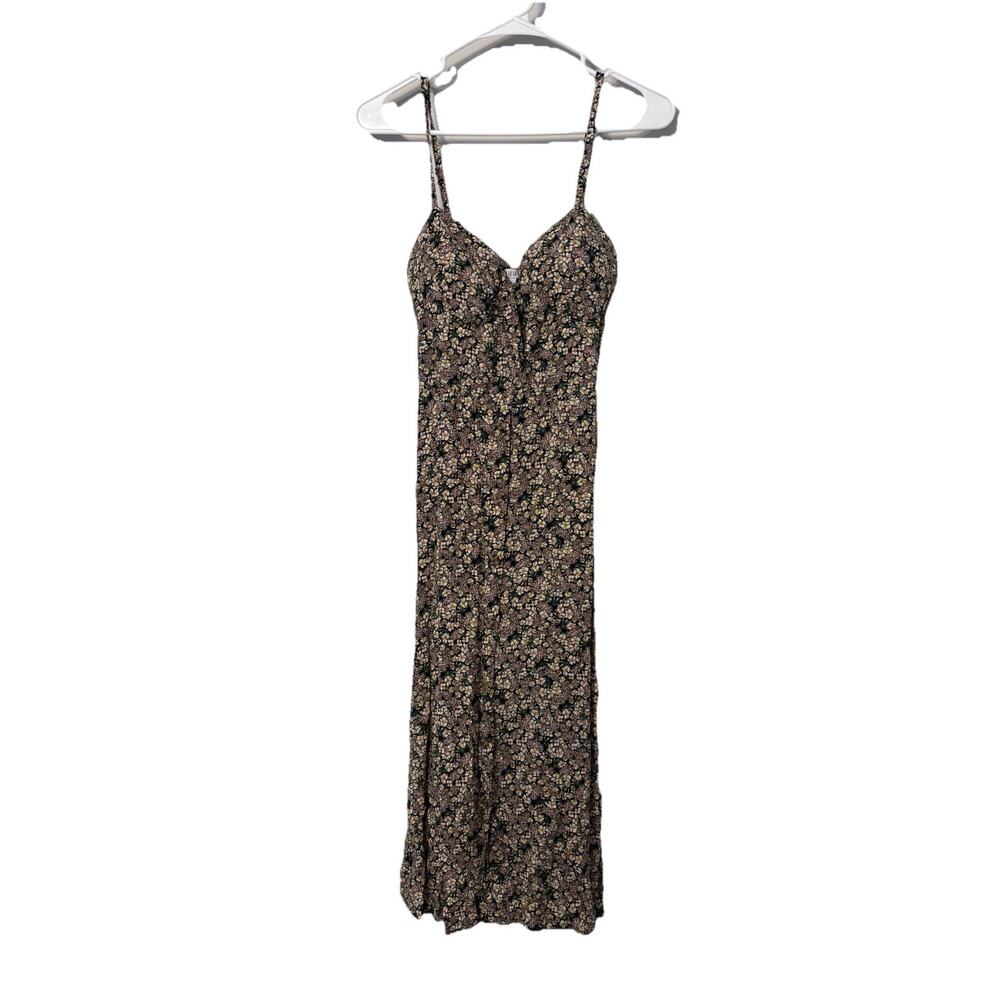 Women’s Floral Button Front Sundress Size L – Adjustable Straps, Casual Dress